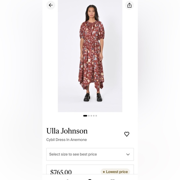 Ulla Johnson Cybil floral silk charmeuse midi dress